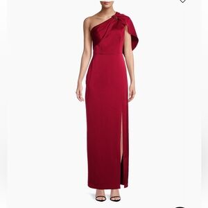 Aidan Mattox  -  Satin One-Shoulder Column Gown